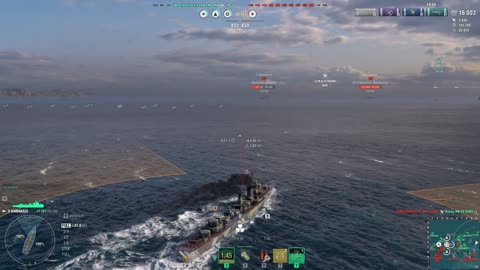 Destroyer on fire - World of Warships