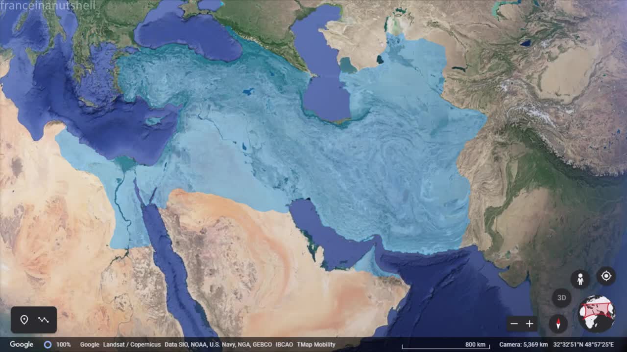 The First Persian Empire Mapped using Google Earth