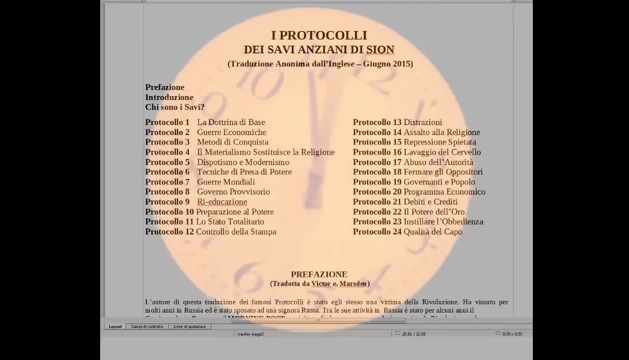 1905 Protocolli dei savi di Sion 3 Tutto è compiuto P3