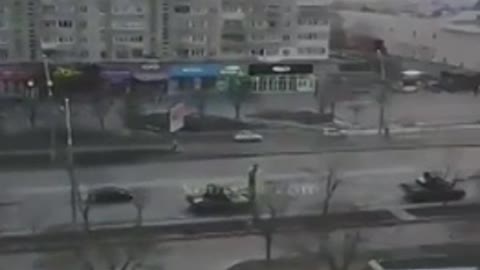 Russian Tanks In The City of Sumy.