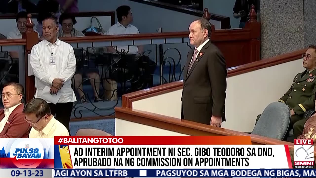 Ad interim appointment ni Sec. Gibo Teodoro sa DND, aprubado na ng Commission on Appointments