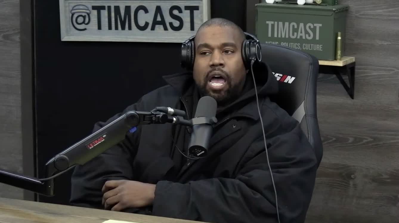 Kanye West (Ye) walks off of Timcast IRL after Tim Pool pushes back on his antisemitism