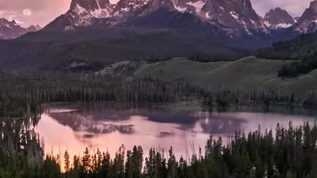 A sunrise storm over the Sawtooth Mountains.