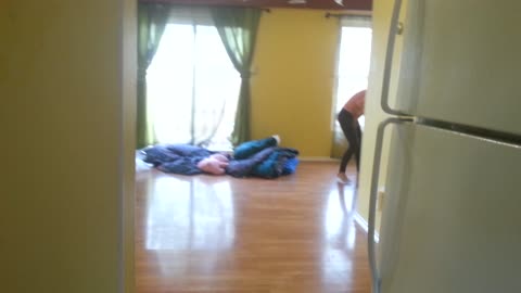 Hidden camera get beautiful Thai wife dancing to herself 