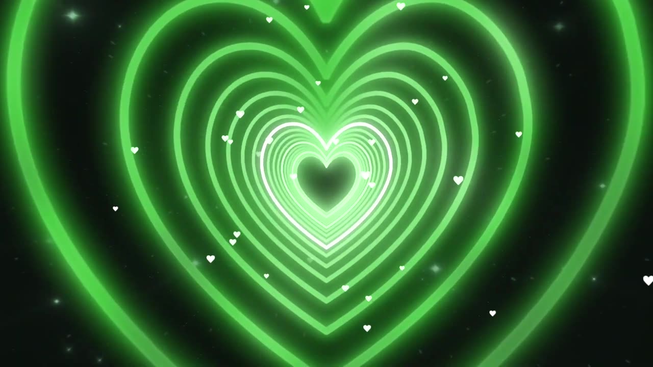508. Heart Tunnel💚Green Heart Background Heart