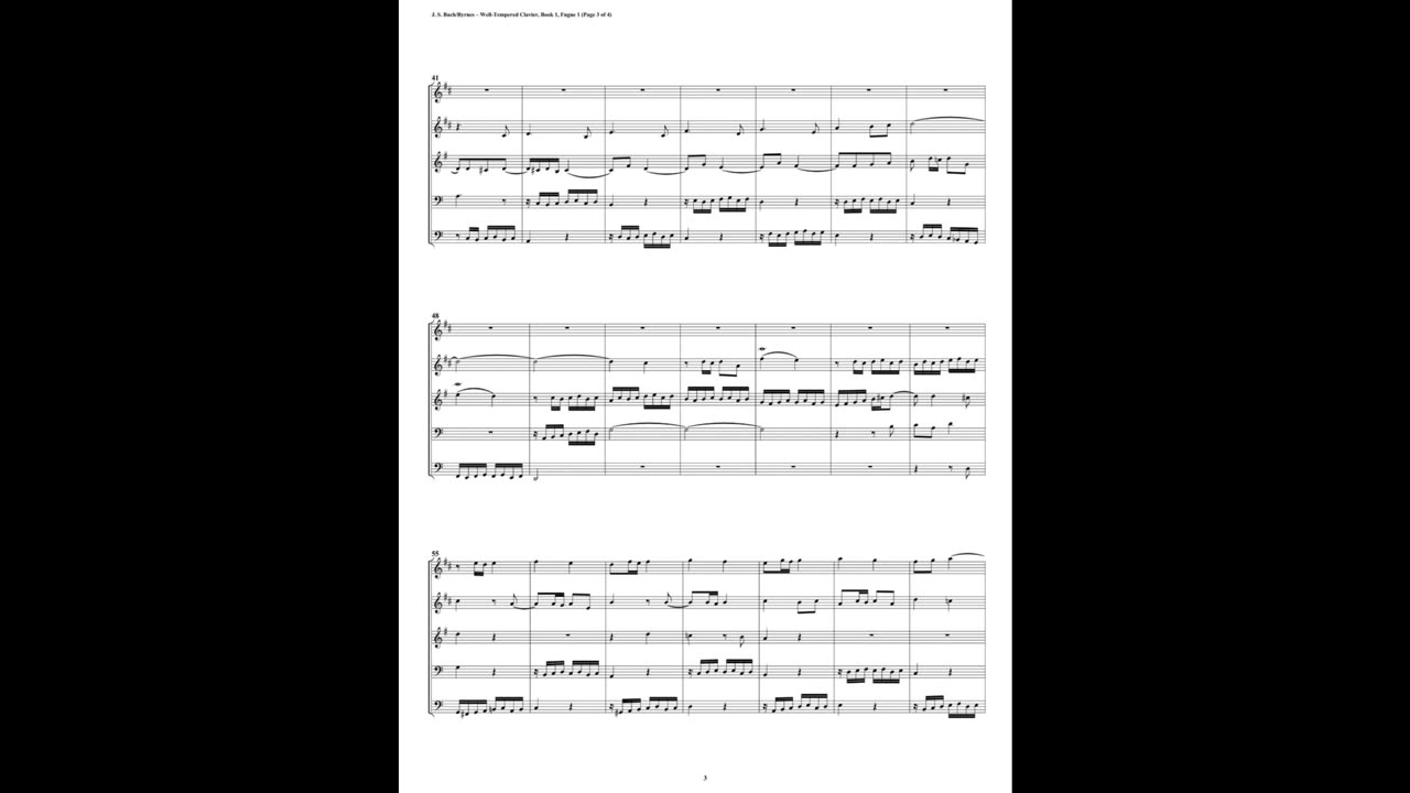 J.S. Bach - Well-Tempered Clavier: Part 2 - Fugue 01 (Brass Quintet)