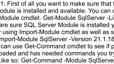 InvokeASCmd not a cmdlet in Powershell Module sqlserver version 21118228