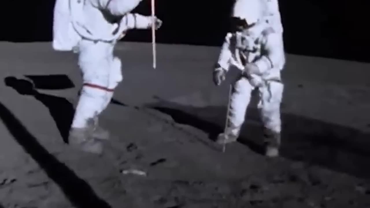 Astronauts having fun on moon