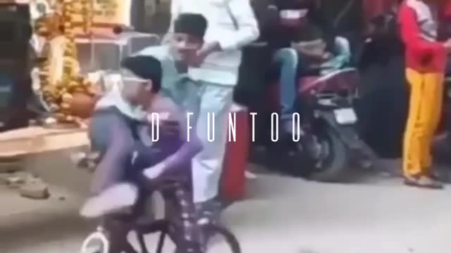 Funny boy with cycle Accident 😂😂