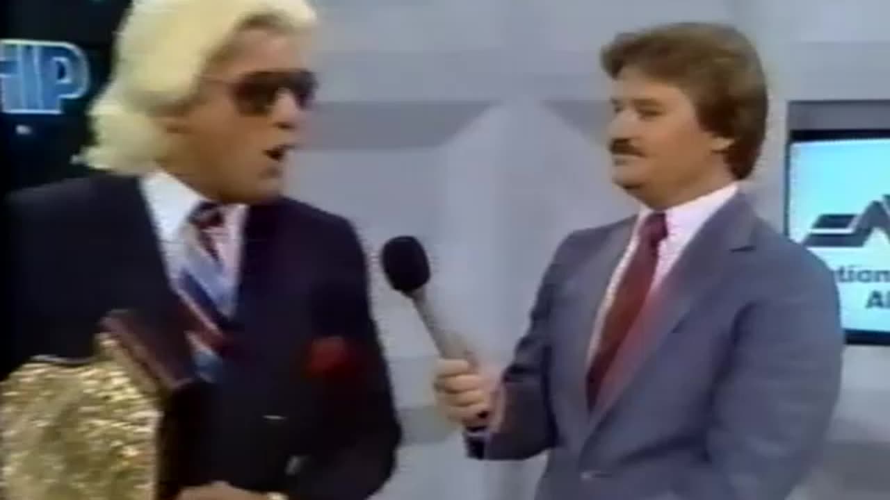 Ric Flair's Greatest Line to Tony Schiavone - "Give Your Wife My Warmest Regards. Whoo!" - 1986 WTBS