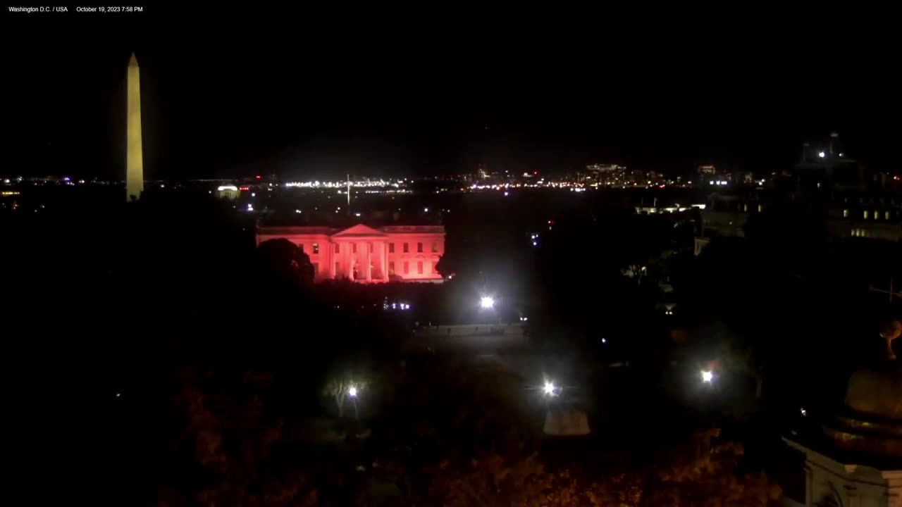 White House lit up red minutes before Biden’s War Speech