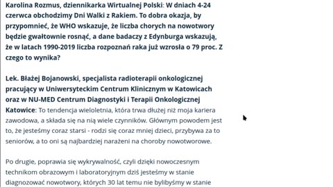 depopulacja ,WHO spowodowało wysyp nowotworów szprycą kowid