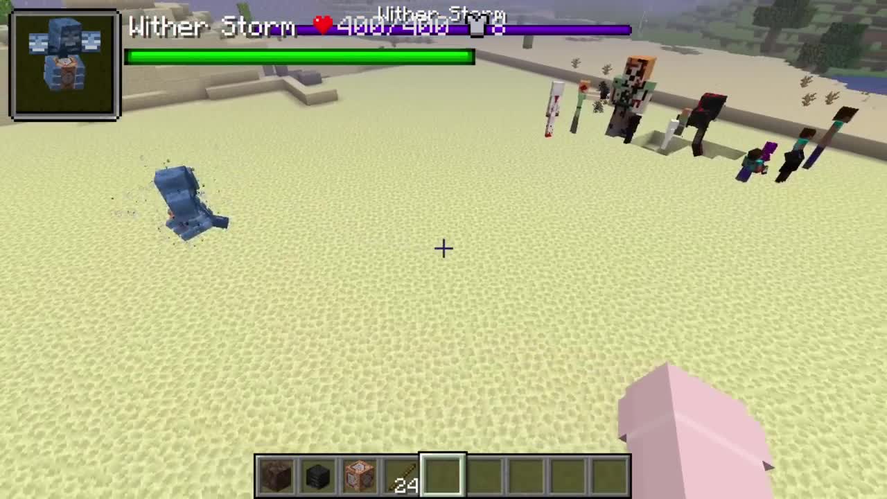 all Herobrine creepypasta mobs vs Wither Storm 7 STAGE in minecraft2