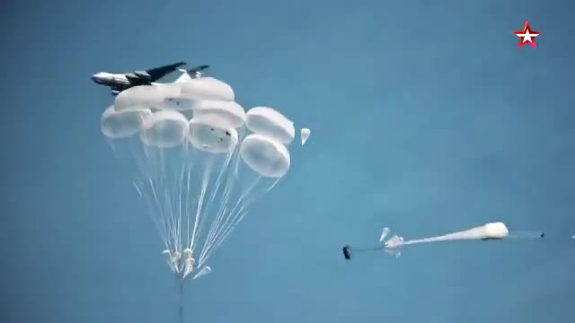 BMD-2 being parachuted in airborne exercises in 2020.