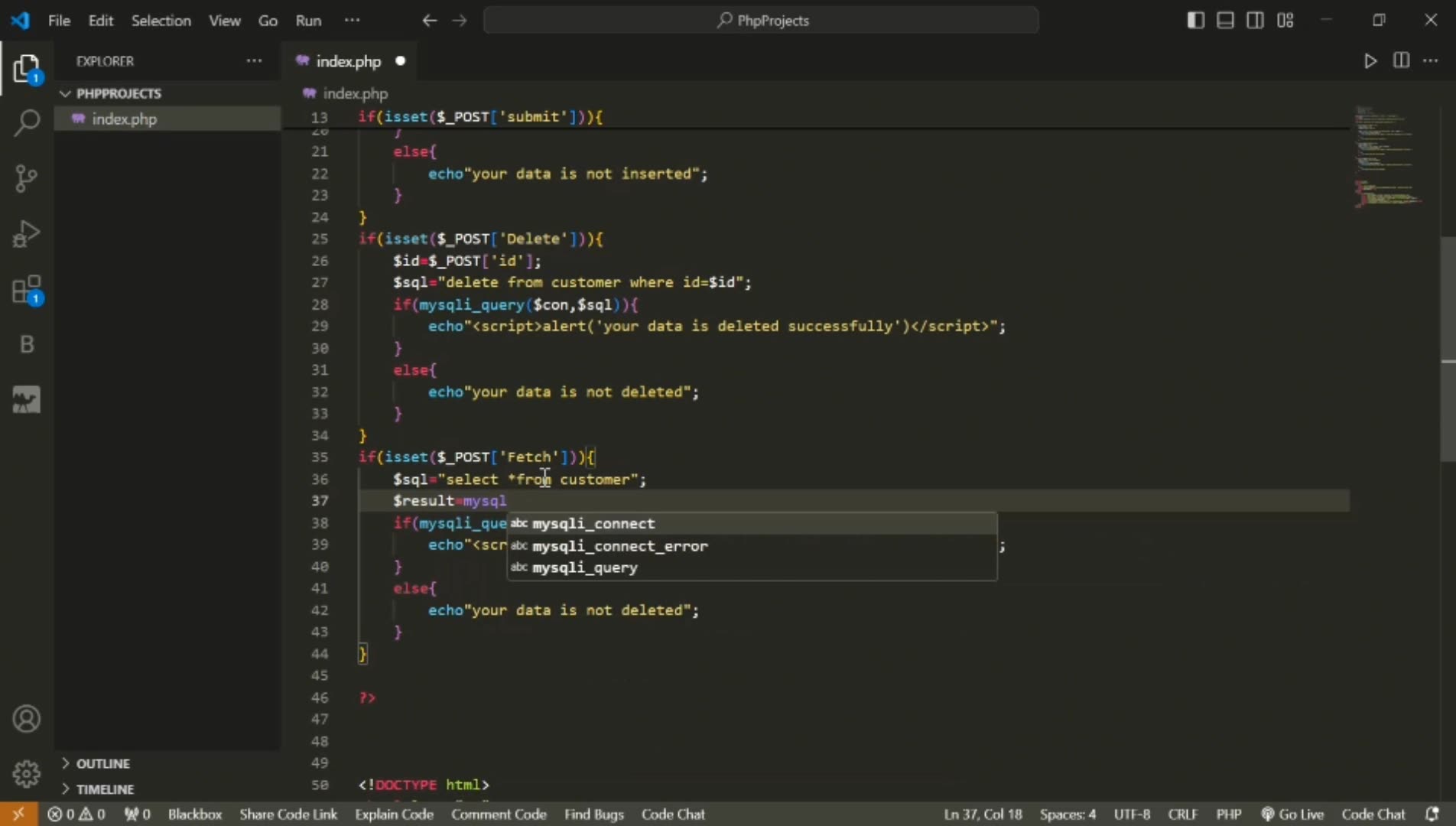 Fetch or read data from xampp using PHP in HTML language #html