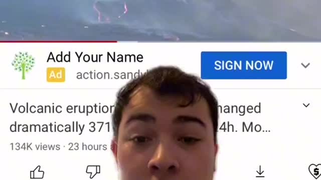 Volcanoes erupting causing a tsunami