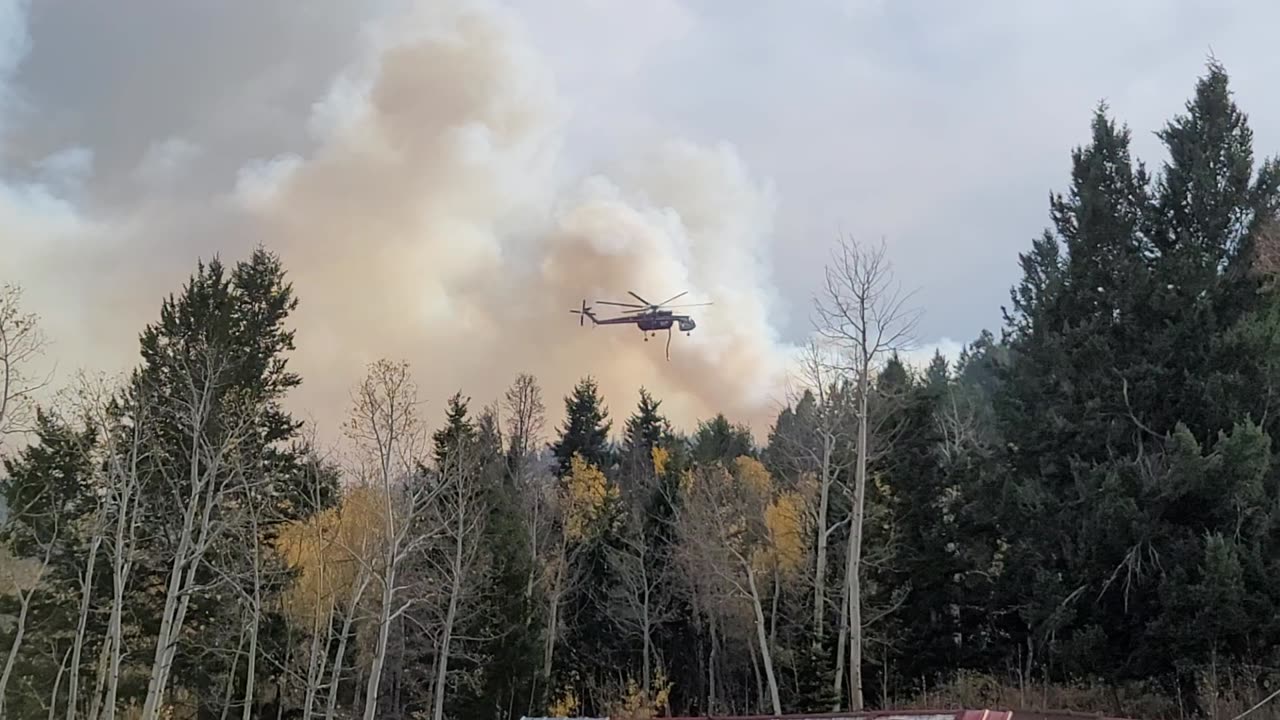 Helicopter putting red down.