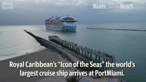 Icon of the Seas, newest ship from Royal Caribbean, reaches