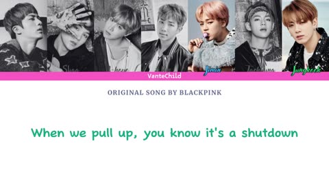 EDIT AI COVER- SHUT DOWN by BLACKPINK - (BTS VERSION) - Coded Color Lyrics