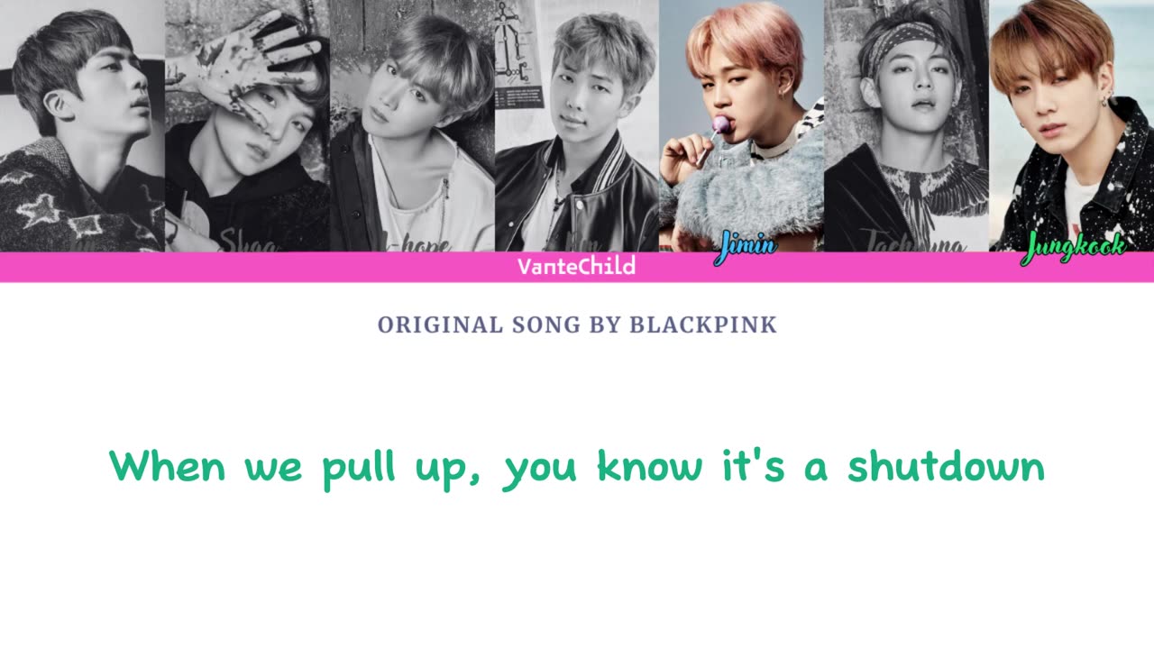 EDIT AI COVER- SHUT DOWN by BLACKPINK - (BTS VERSION) - Coded Color Lyrics