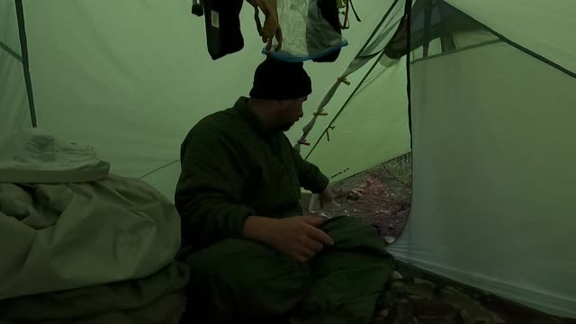 vlog in a tent before using the MSR pocket rocket to make a brew. GoPro