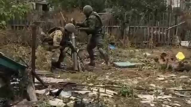 Combat work of the mortar crews of the Cossack battalion Terek