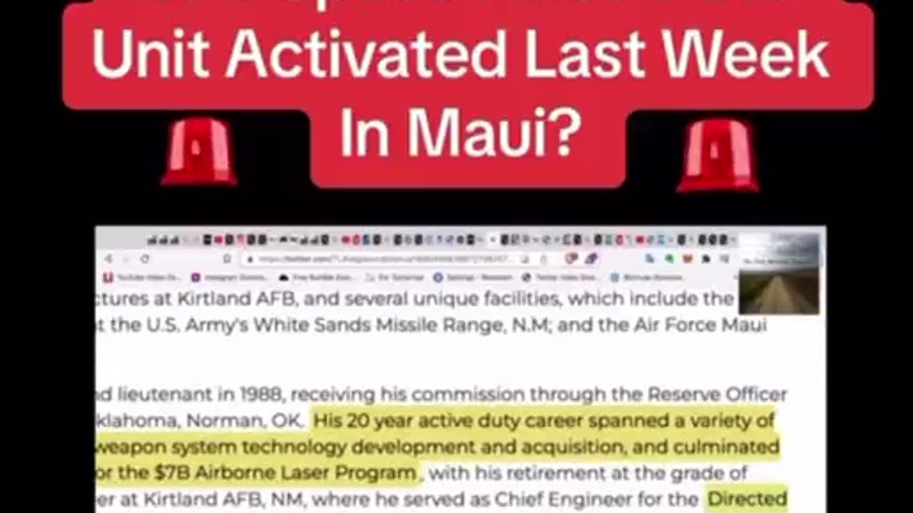 Maui Fire - "New Space Force DEW Unit Activated in Maui"