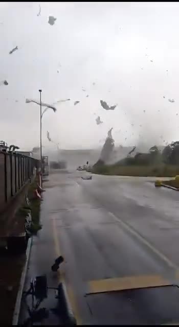 Terrible tornado hits in Milan of Italy
