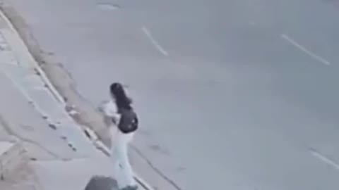 Runaway tire appears out of nowhere and....