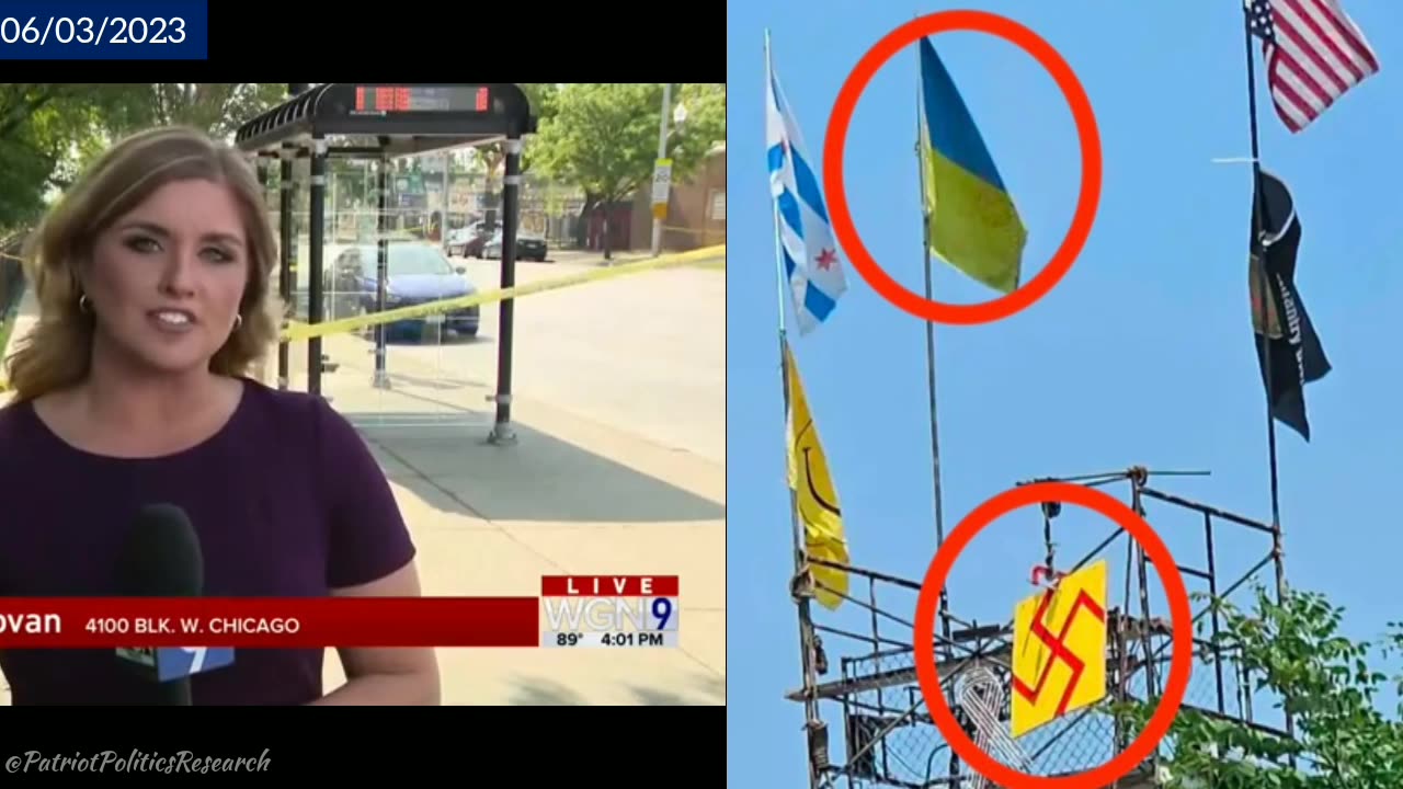 06/03/23 - CHICAGO - Ukraine Supporter with Swastika, gun/flamethrower standoff with Chicago PD