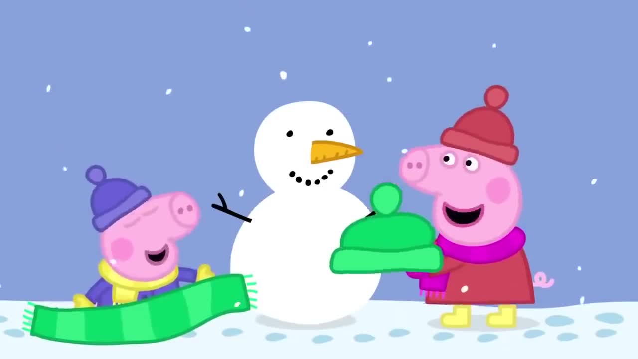 Kids Videos - Peppa Pig Peppa Pig Episodes Peppa builds a snowman (clip) _ New Peppa Pig