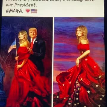 PORTRAIT OF PRESIDENT TRUMP❤️🇺🇸FIRST LADY MELANIA 💙🇺🇸🌹⭐️