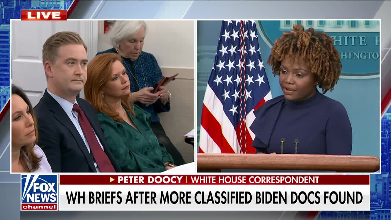 Doocy grills Karine Jean-Pierre for dodging questions on Biden's classified documents