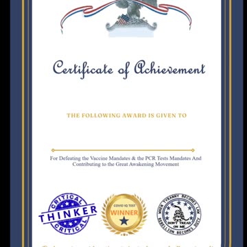 Certificate of the Unvaccinated! If you like this certificate, click the link in the description, download it for free, print it out, sign your name on the line and put it up on your wall