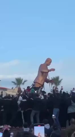 Statues of Syrian Leader Bashar al-Assad are being torn down across Syria