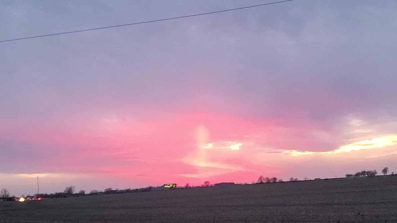 Weird Pink Sky In Central Illinois