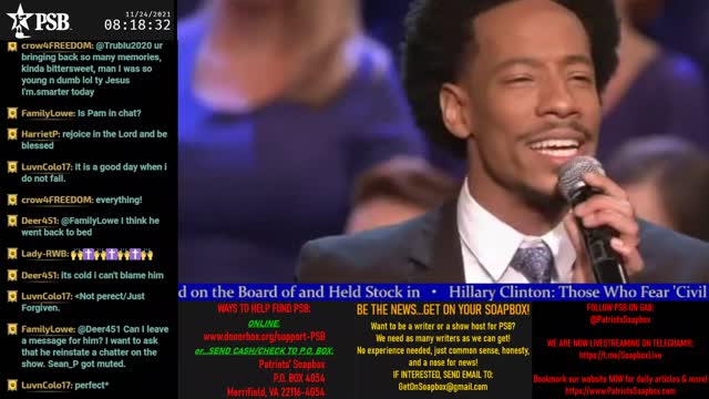 2021-11-24 07:00 EST - Patriots Soapbox AM: with LadyRWB , MykelJaye & DD