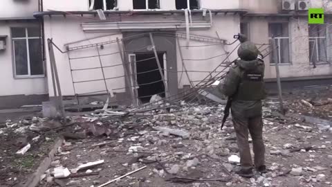 2022-11-27 Donetsk city center hit by Ukrainian shelling