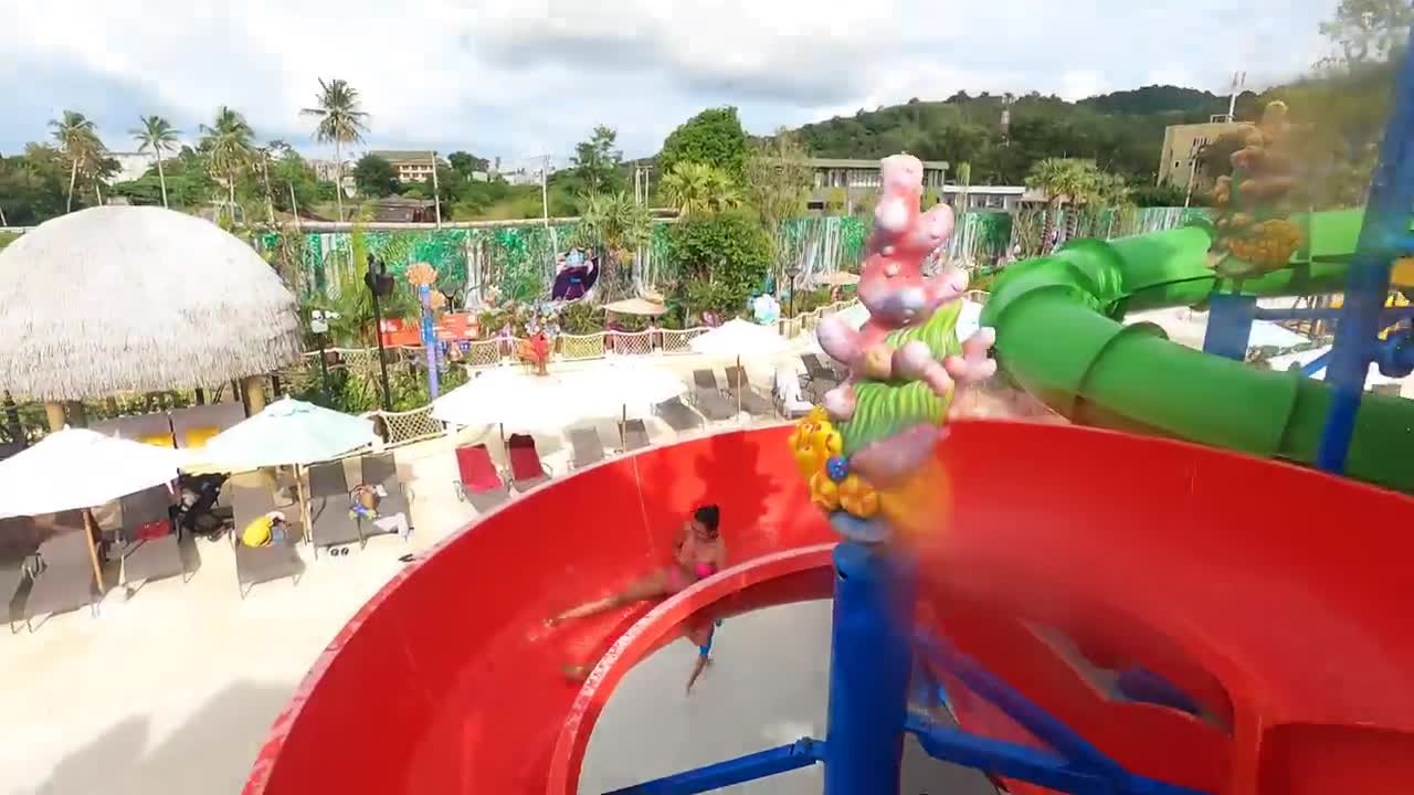 SHE LOST HER BIKINI TOP AT A WATER PARK IN PHUKET THAILAND