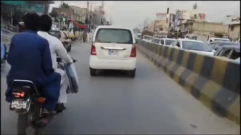 Funny ride on bike