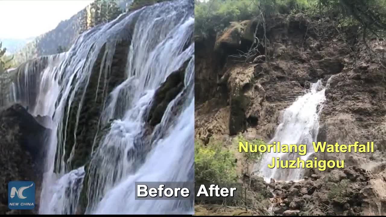 Force of nature_ Jiuzhaigou scenic spot before and after 7.0-magnitude earthquake