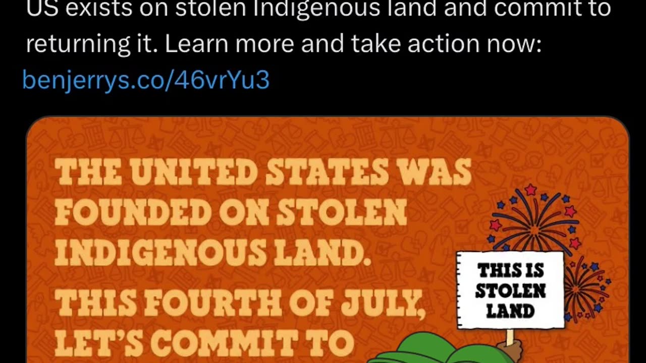 NewsFlash - Ben & Jerry’s Calls for the US to Return Stolen US Land - Get Bent B&J