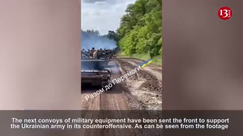 Ukrainian army released images of large convoy of equipment preparing for counteroffensive