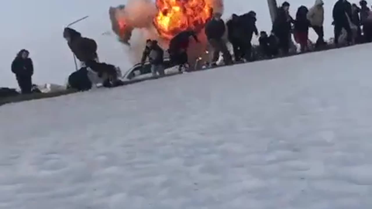 Alternate angle of a large UA drone hitting a factory in Tatarstan