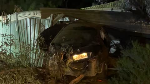 Drunk driver goes through fence