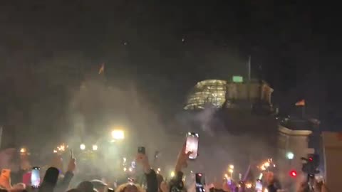 Germans celebrating the legalisation of cannabis