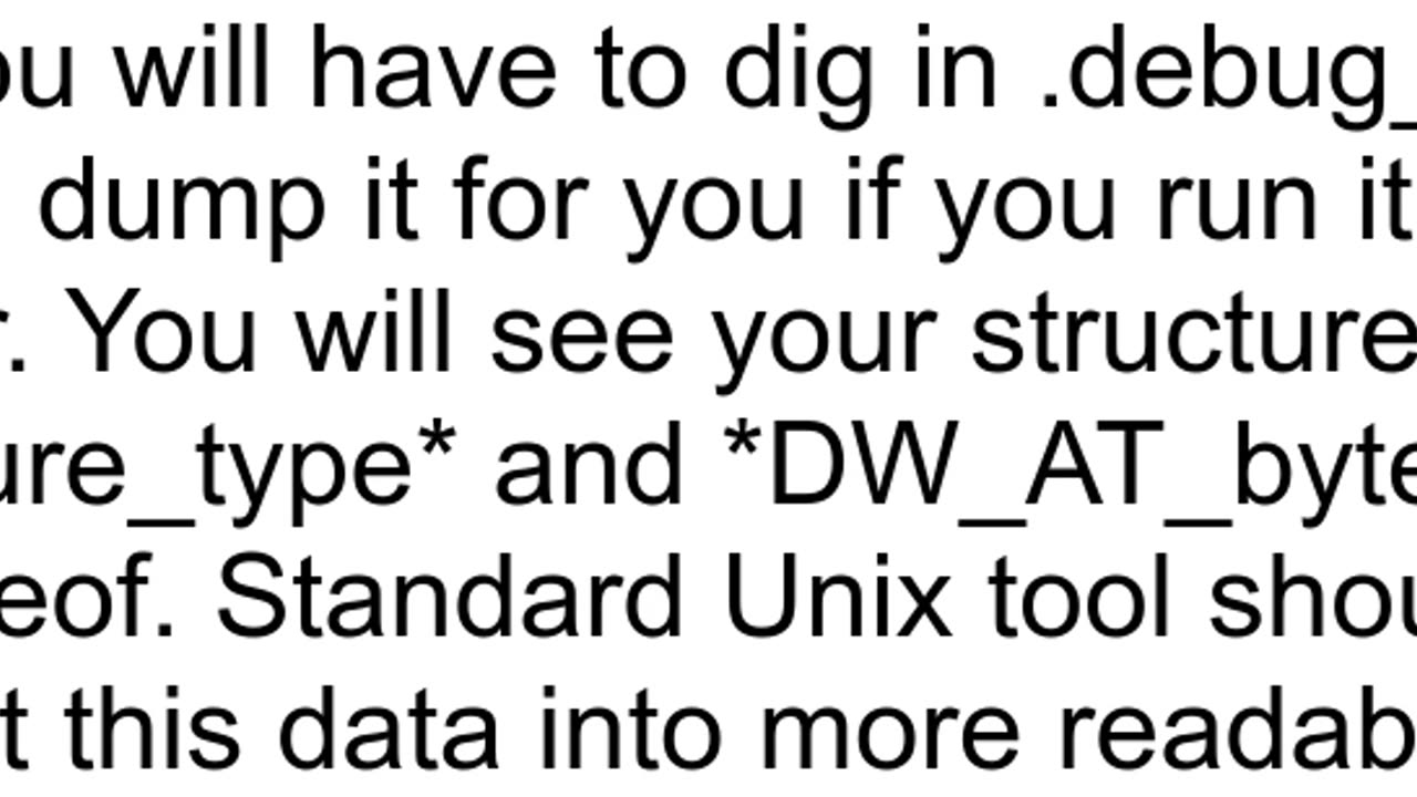 dumping C structure sizes from ELF object file