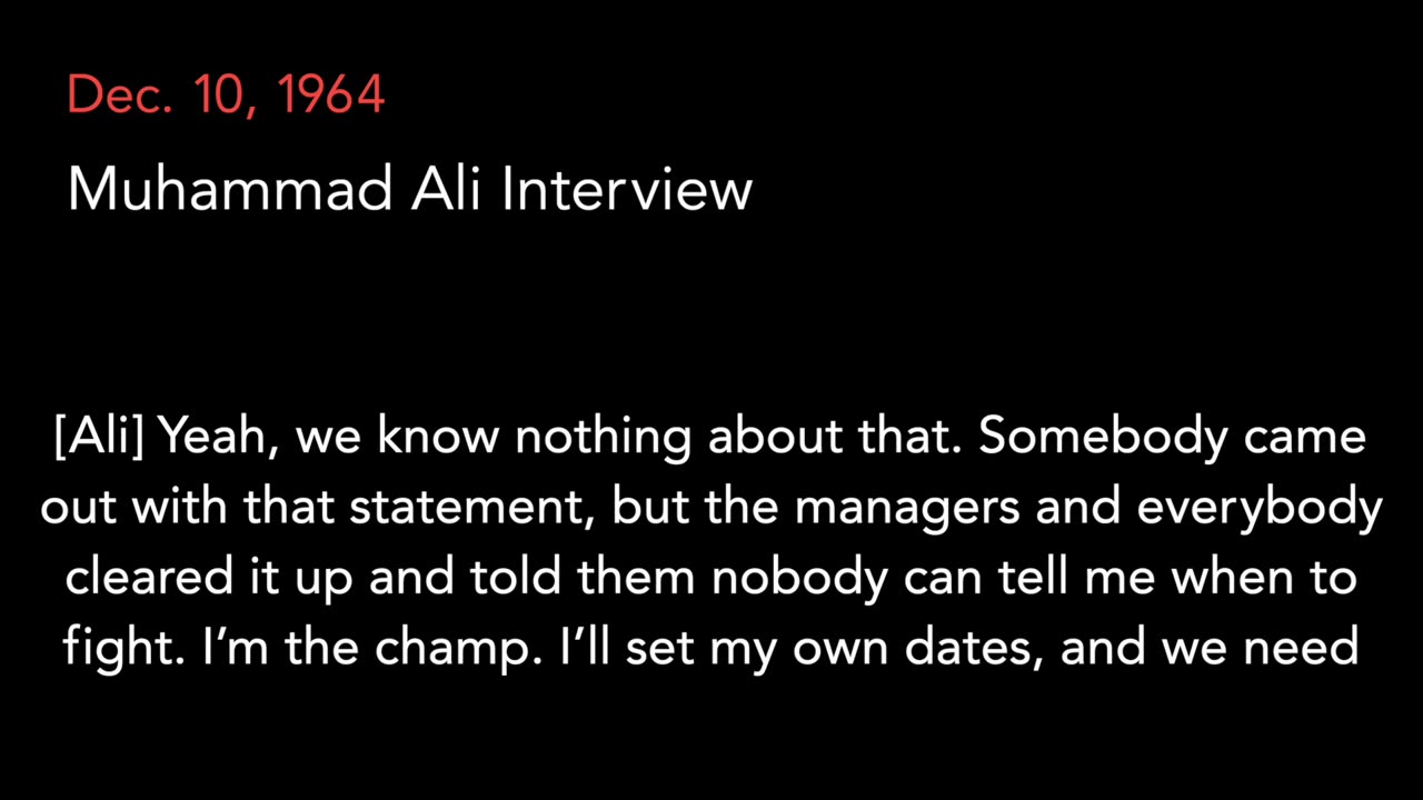 Dec. 10, 1964 | Muhammad Ali Interview