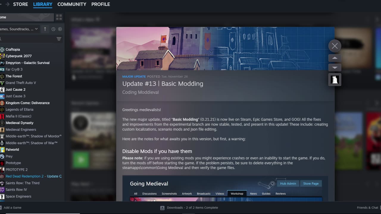 So they added modding to Going Medieval! A Readthrough update