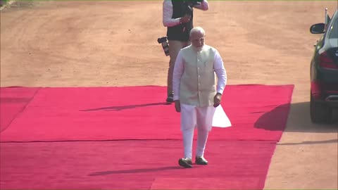 PM Modi and PM of Italy at Rashtrapati Bhavan